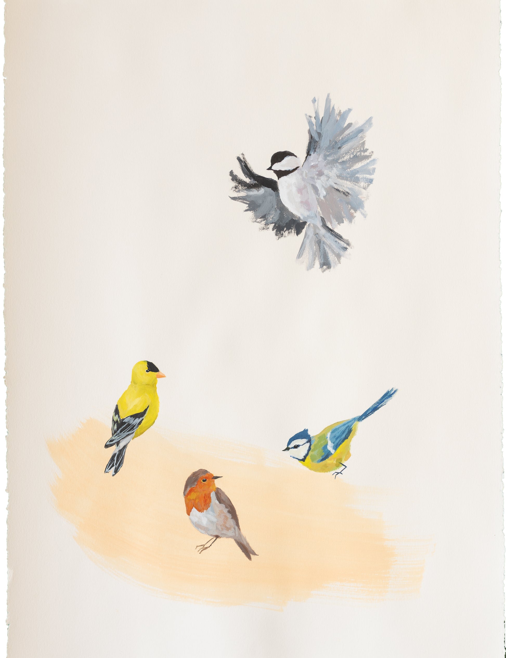 painting of 4 birds